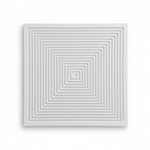 White Concentric Square 3D PVC wall panel — nested square relief — G&K Sons