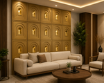 Champagne Gold — Arch / Niche 3D PVC wall panel styled room scene 1 — G&K Sons