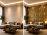 Champagne Gold — Arch / Niche 3D PVC wall panel styled room scene 4 — G&K Sons