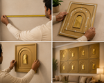 Champagne Gold — Arch / Niche 3D PVC wall panel styled room scene 5 — G&K Sons