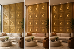Champagne Gold — Arch / Niche 3D PVC wall panel styled room scene 6 — G&K Sons