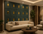 Dark Green — Arch / Niche 3D PVC wall panel styled room scene 1 — G&K Sons