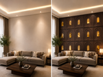 Dark Wooden — Arch / Niche 3D PVC wall panel styled room scene 4 — G&K Sons
