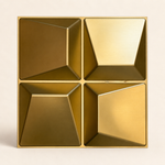 Champagne Gold — Coffered Square 3D PVC wall panel styled room scene 1 — G&K Sons