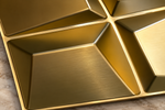 Champagne Gold — Coffered Square 3D PVC wall panel styled room scene 3 — G&K Sons
