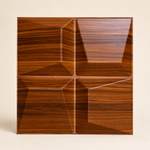 Dark Wooden — Coffered Square 3D PVC wall panel styled room scene 1 — G&K Sons