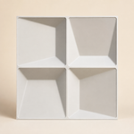 White — Coffered Square 3D PVC wall panel styled room scene 1 — G&K Sons