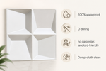 White — Coffered Square 3D PVC wall panel styled room scene 7 — G&K Sons