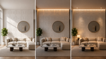 Concentric Square 3D PVC wall panel — styled room scene — G&K Sons