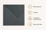 Grey — Diagonal Fan 3D PVC wall panel styled room scene 3 — G&K Sons