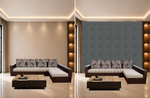 Grey — Diagonal Fan 3D PVC wall panel styled room scene 6 — G&K Sons