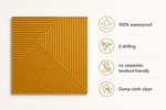 Matte Gold — Diagonal Fan 3D PVC wall panel styled room scene 3 — G&K Sons