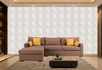 White — Diagonal Fan 3D PVC wall panel styled room scene 5 — G&K Sons