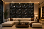 Black — Diamond 3D PVC wall panel styled room scene 1 — G&K Sons