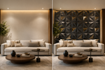 Black — Diamond 3D PVC wall panel styled room scene 4 — G&K Sons