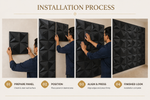 Black — Diamond 3D PVC wall panel styled room scene 8 — G&K Sons