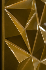 Glossy Gold — Diamond 3D PVC wall panel styled room scene 3 — G&K Sons
