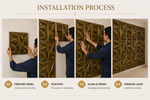 Glossy Gold — Diamond 3D PVC wall panel styled room scene 8 — G&K Sons
