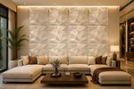 White — Diamond 3D PVC wall panel styled room scene 1 — G&K Sons