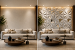White — Diamond 3D PVC wall panel styled room scene 4 — G&K Sons