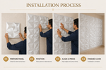 White — Diamond 3D PVC wall panel styled room scene 8 — G&K Sons