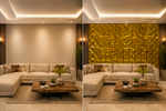 Faceted Crystal 3D PVC wall panel — styled room scene — G&K Sons