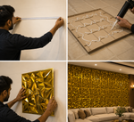 Faceted Crystal 3D PVC wall panel — styled room scene — G&K Sons