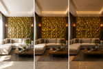 Faceted Crystal 3D PVC wall panel — styled room scene — G&K Sons