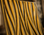 Golden Flame Waves 3D PVC wall panel — styled room scene — G&K Sons