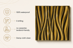 Golden Flame Waves 3D PVC wall panel — styled room scene — G&K Sons