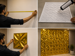 Golden Leaf 3D PVC wall panel — styled room scene — G&K Sons