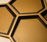 Champagne Gold — Hexagon 3D PVC wall panel styled room scene 3 — G&K Sons