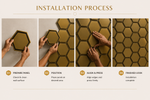 Champagne Gold — Hexagon 3D PVC wall panel styled room scene 7 — G&K Sons