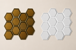 Hexagon 3D PVC wall panel — styled room scene — G&K Sons