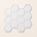 White — Hexagon 3D PVC wall panel styled room scene 2 — G&K Sons
