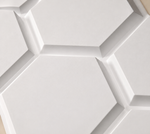White — Hexagon 3D PVC wall panel styled room scene 3 — G&K Sons