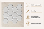 White — Hexagon 3D PVC wall panel styled room scene 6 — G&K Sons