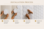 White — Hexagon 3D PVC wall panel styled room scene 7 — G&K Sons