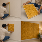 Pebble / Polka 3D PVC wall panel — styled room scene — G&K Sons