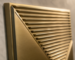 Champagne Gold — Split Diagonal Ribs 3D PVC wall panel styled room scene 3 — G&K Sons
