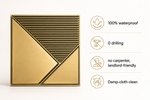 Champagne Gold — Split Diagonal Ribs 3D PVC wall panel styled room scene 4 — G&K Sons
