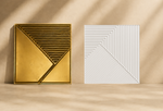 Split Diagonal Ribs 3D PVC wall panel — styled room scene — G&K Sons