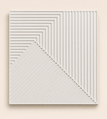 White — Split Diagonal Ribs 3D PVC wall panel styled room scene 1 — G&K Sons
