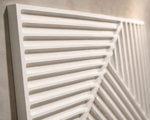 White — Split Diagonal Ribs 3D PVC wall panel styled room scene 2 — G&K Sons
