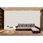 White — Split Diagonal Ribs 3D PVC wall panel styled room scene 5 — G&K Sons