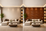 Dark Wooden — Waves 3D PVC wall panel styled room scene 4 — G&K Sons
