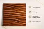 Dark Wooden — Waves 3D PVC wall panel styled room scene 6 — G&K Sons