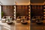 Dark Wooden — Waves 3D PVC wall panel styled room scene 7 — G&K Sons