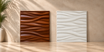 Waves 3D PVC wall panel — styled room scene — G&K Sons