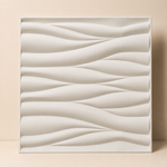 White — Waves 3D PVC wall panel styled room scene 2 — G&K Sons